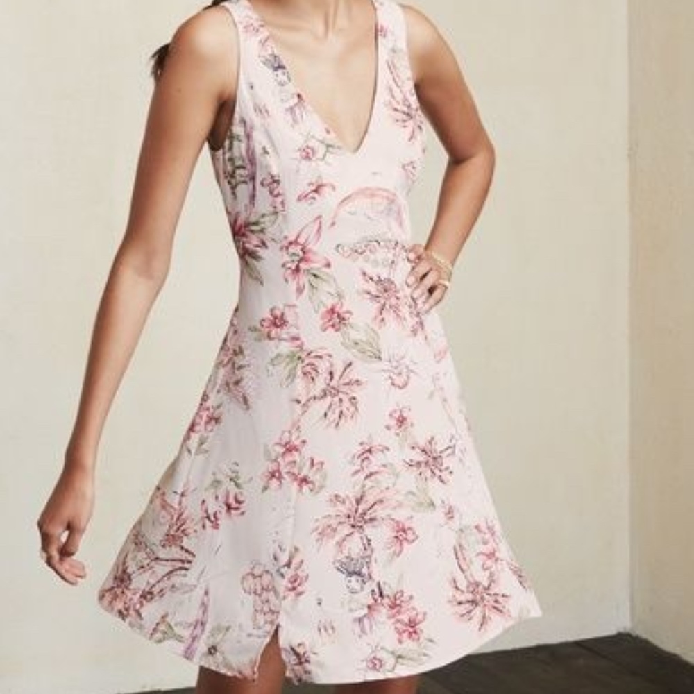 Reformation Everly Dress- Cute Hawaiian print Sz 4